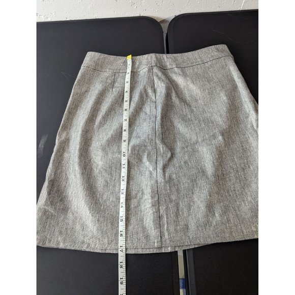 Eileen Fisher Womens Silver Glimmer Linen Stretch Faux Wrap Skirt Size PP (2/4P) - Picture 8 of 10